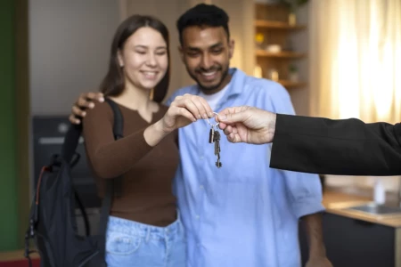 Couple receiving keys