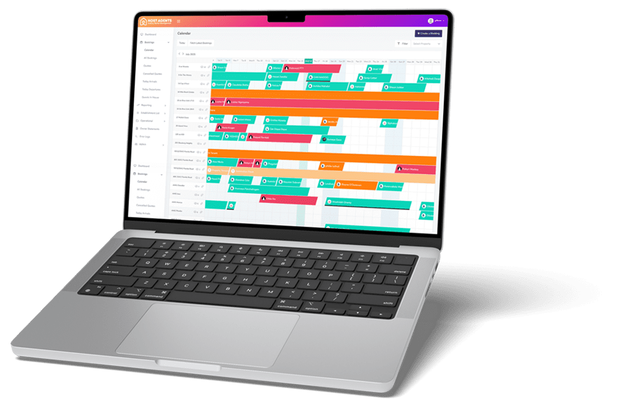 Host Agents booking calendar — laptop view