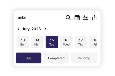Tasks calendar view