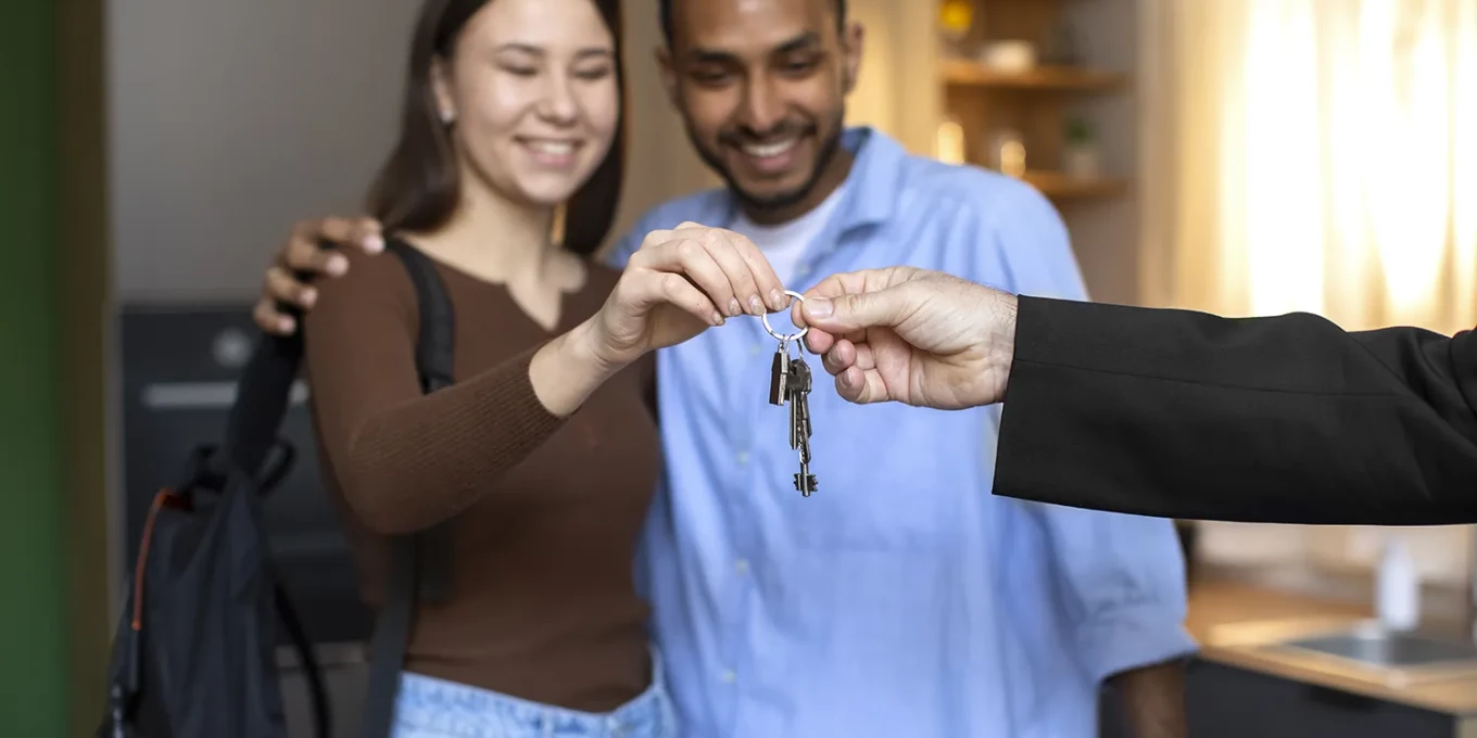 Couple receiving keys